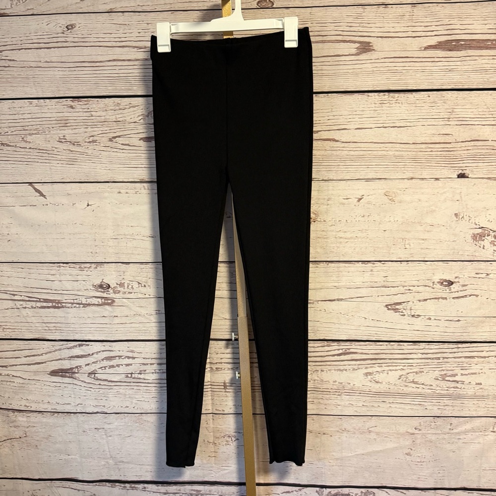 Zara Ribbed Black Leggings